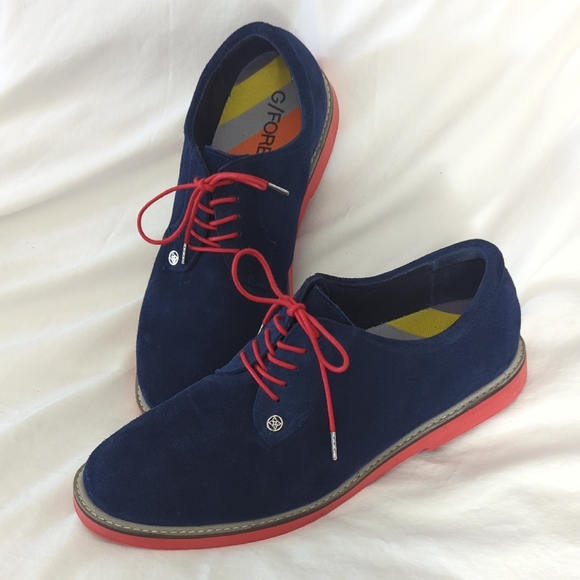 G/FORE Other - G/FORE Gallivanter Men's Suede Golf Shoes Navy/Red Spikeless-read Size Guideline